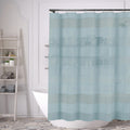 Rideau de douche rayé 70" x 72" avec ensemble de 12 crochets