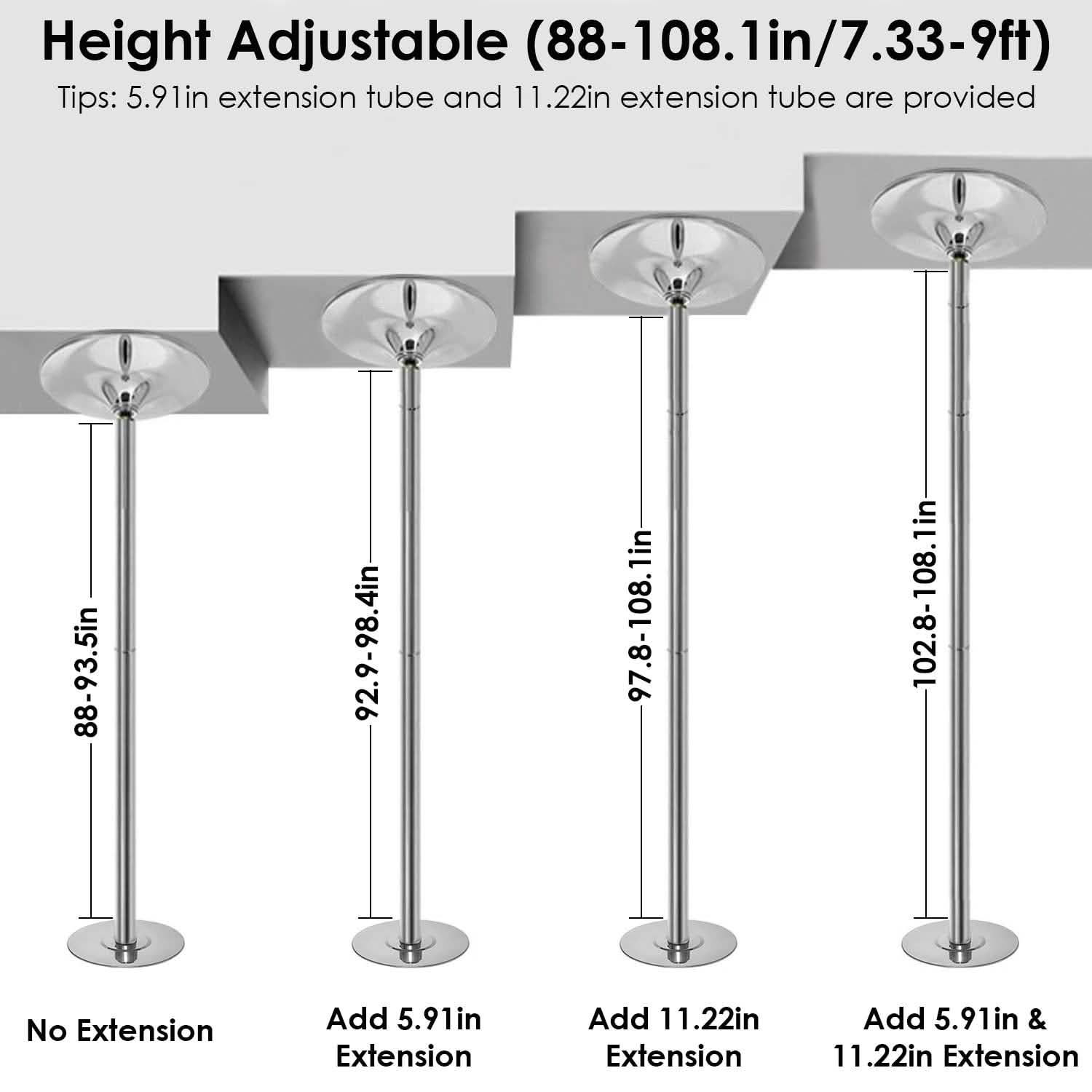 Stripper Dance Pole 45mm Spinning Static Dancing Pole
