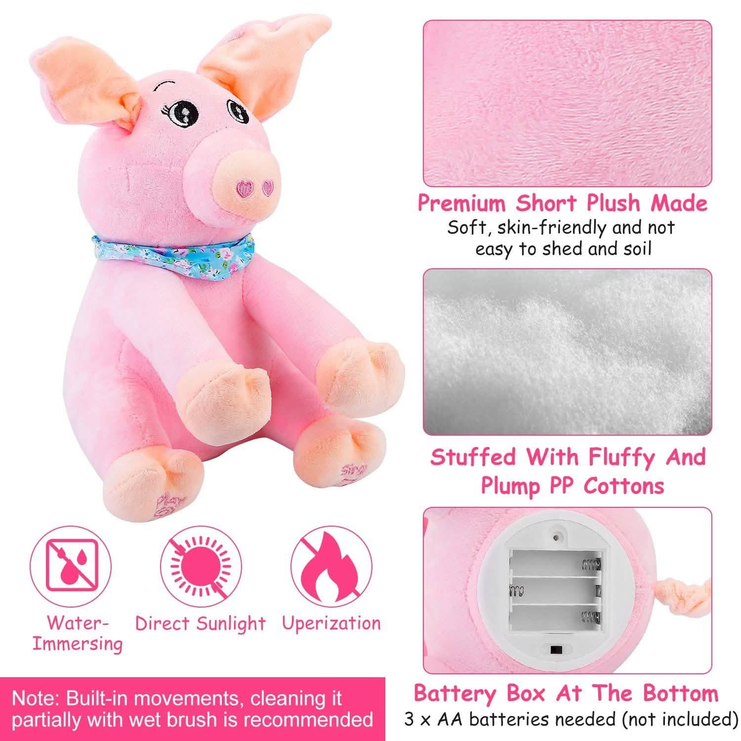 Stuffed Plush Pig Doll Pick-a-Boo Animated Toy
