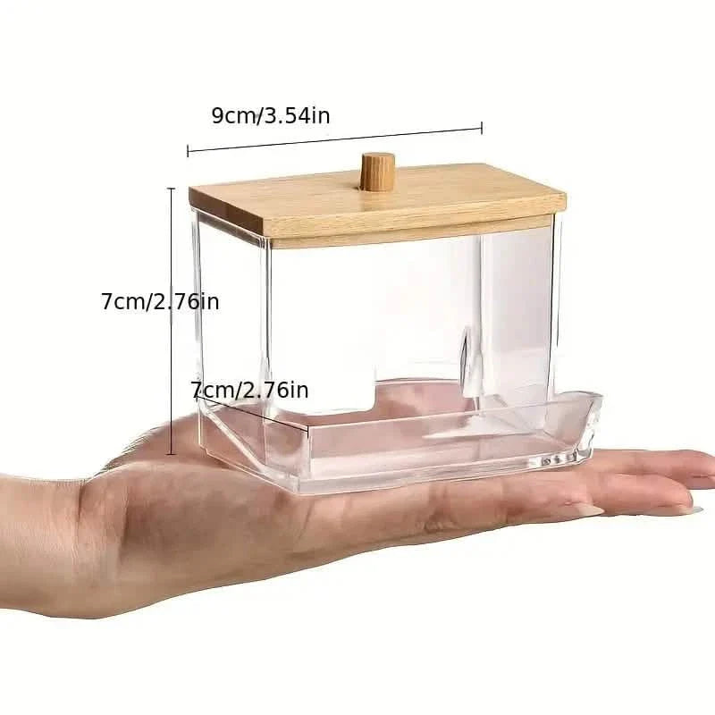 Élégant organiseur de salle de bain de 7 oz – Support autonome pour cotons-tiges et disques de coton