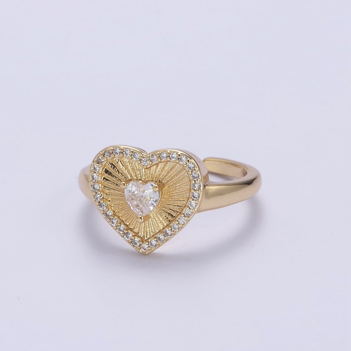 Sunburst Heart Ring • Unique 14k Gold Filled Ring • Valentine Ring • Gift for Her • Gold Valentine Statement Minimalist Jewelry R-320