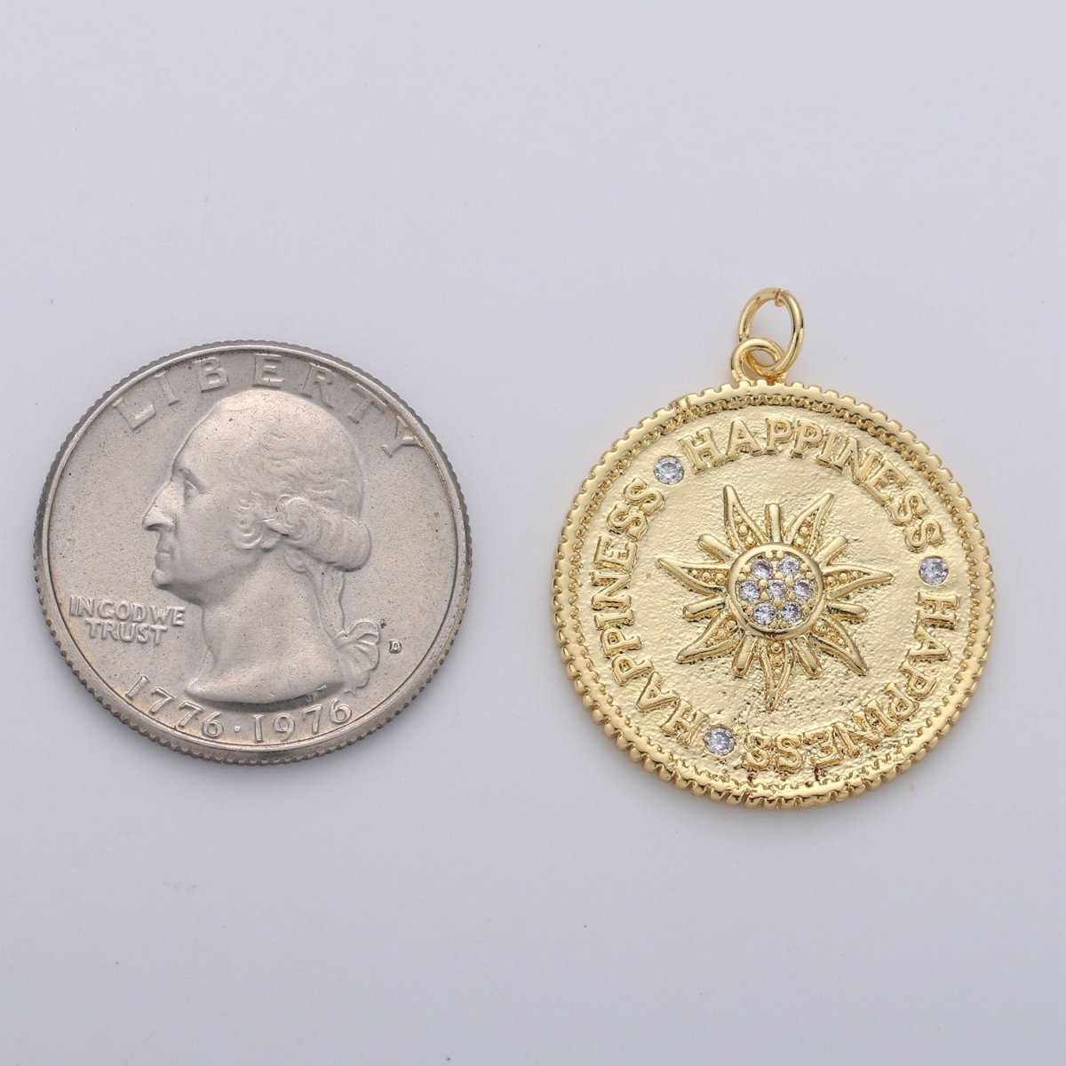 OS Sunburst pendant, Gold sun medallion, celestial sunburst charm, celestial sun pendant dangle for Jewelry Making Supply D-120