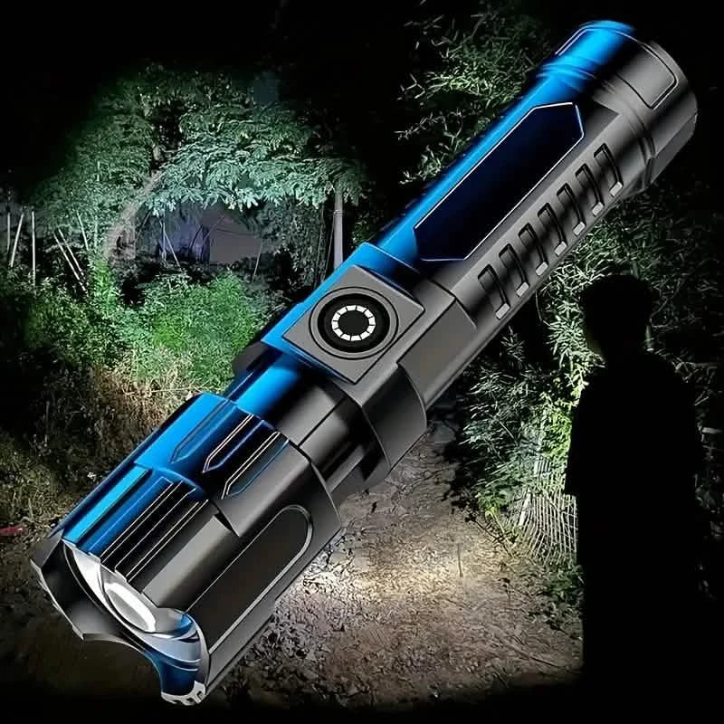 Lampe de poche super brillante, USB rechargeable, zoom télescopique, faisceau large