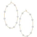 Super Huge Circle Pearls Earrings Thin Dangle