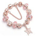 Bracelet Swarovski Cristal Papillon Murano en Or Rose 14 carats