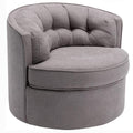 Swivel Accent Linen Fabric Bucket Reading Chair