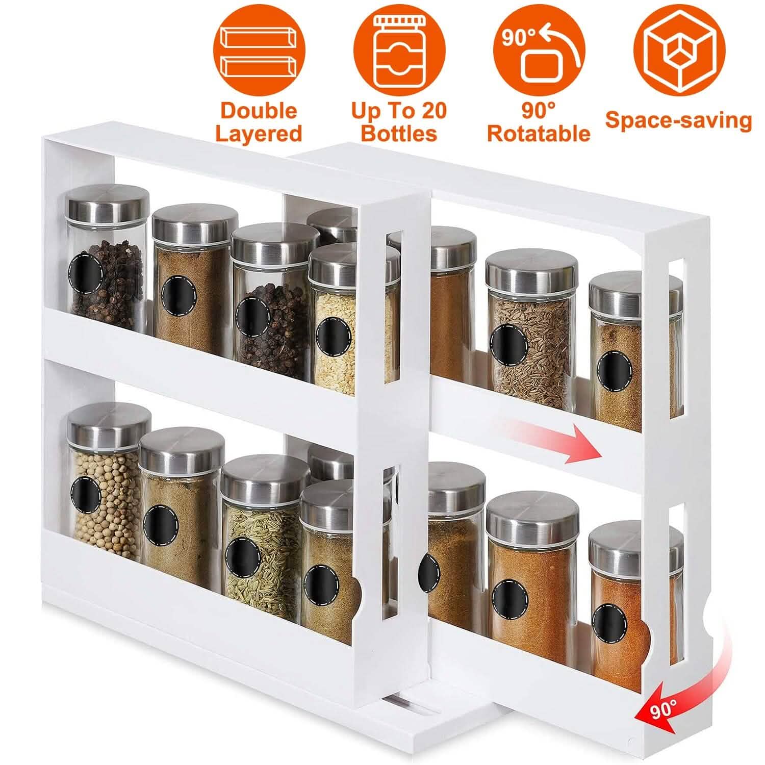 Swivel Cabinet Organizer Revolving Kitchen Rack Spice Organizer