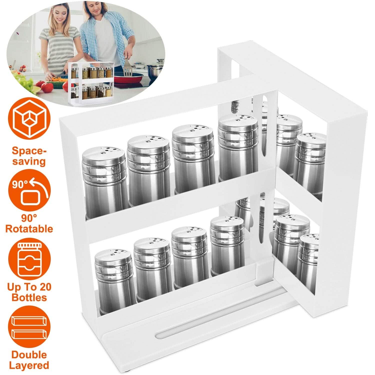 Swivel Cabinet Organizer Revolving Kitchen Rack Spice Organizer