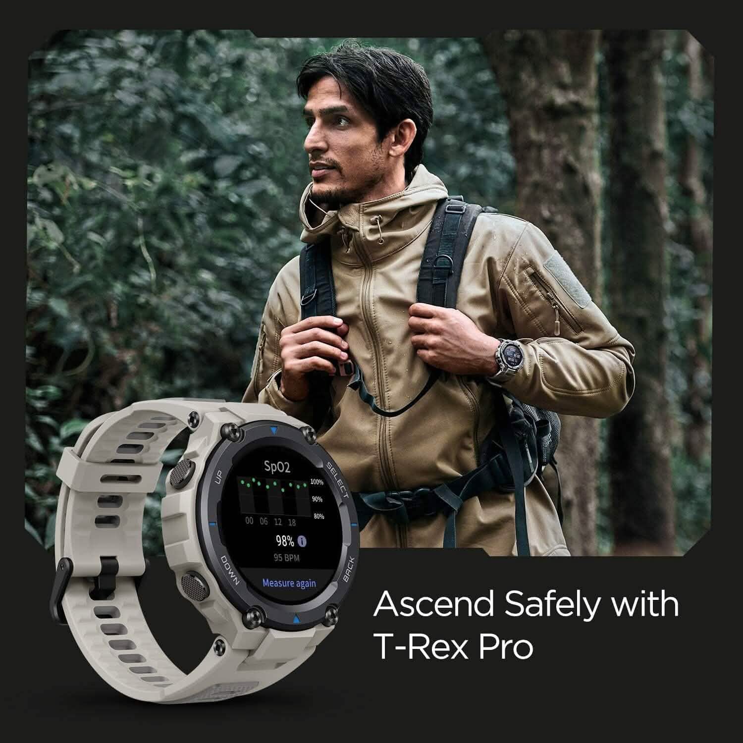 Montre connectée T-Rex Pro pour hommes, montre de sport GPS robuste pour l'extérieur (reconditionnée)