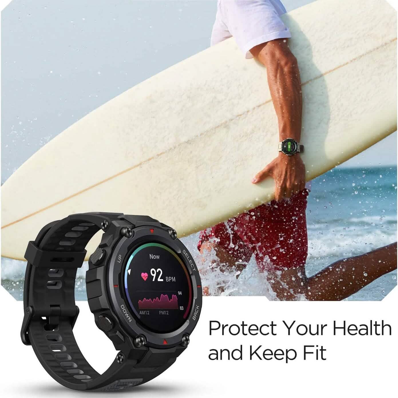 Montre connectée T-Rex Pro pour hommes, montre de sport GPS robuste pour l'extérieur (reconditionnée)