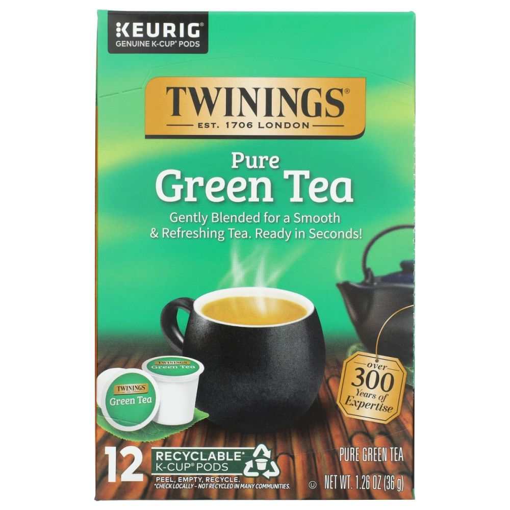 TWINING TEA: Green Tea K Cup Pods, 12 pc – Fresh Flavor & Smooth Taste