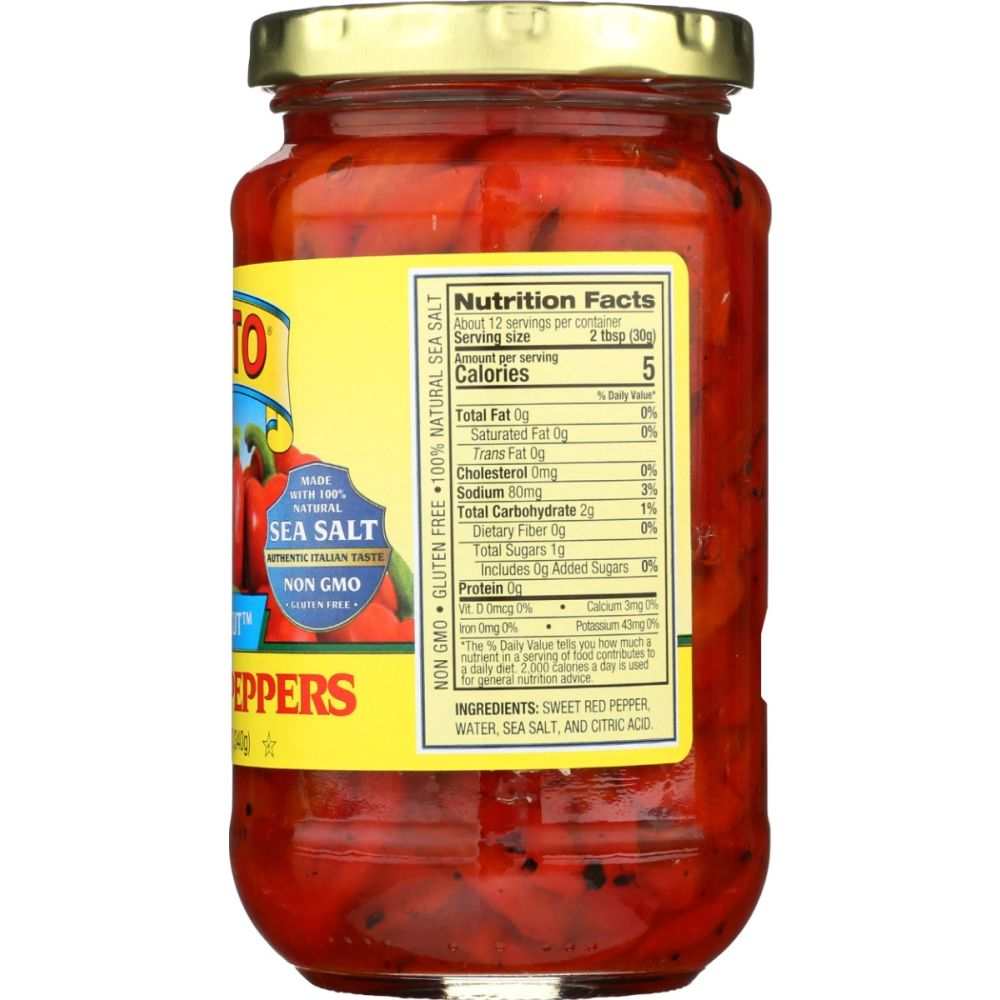 Cento Chefs Cut Roasted Peppers -All Natural, 12oz|Perfect for Recipes