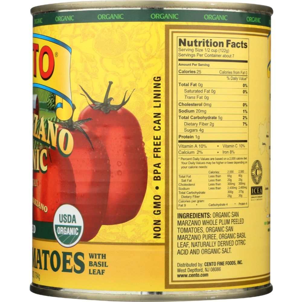CENTO Organic Certified San Marzano Tomatoes - 28 oz | Homemade Sauces