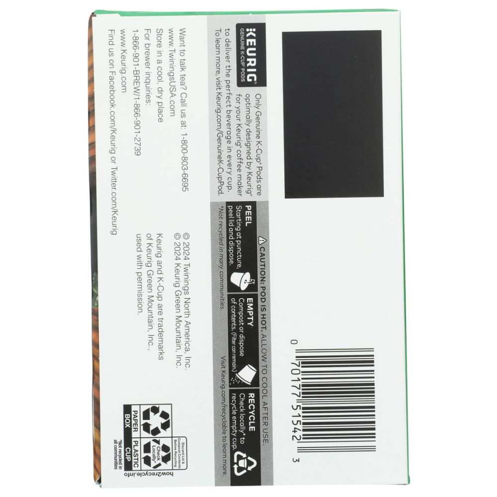 TWINING TEA: Green Tea K Cup Pods, 12 pc – Fresh Flavor & Smooth Taste
