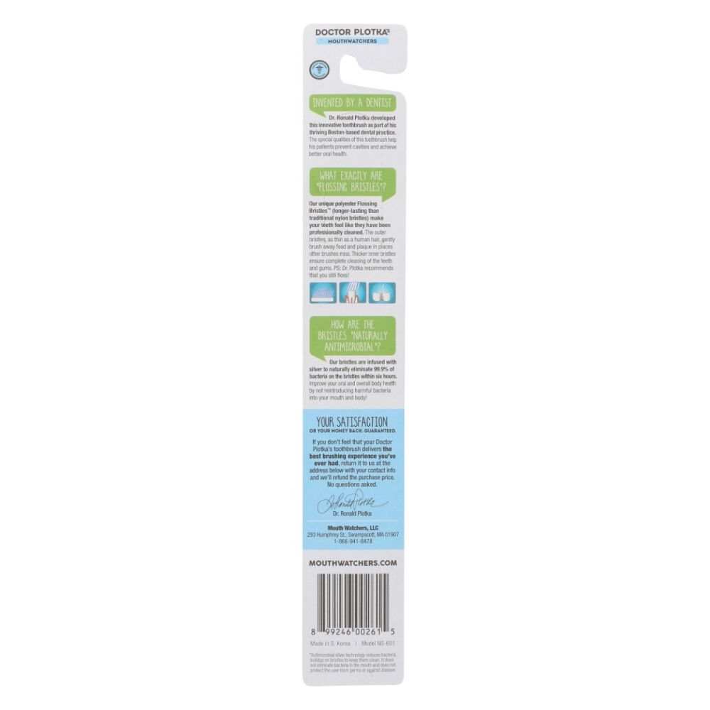 MOUTH WATCHERS: Adult Manual Toothbrush Green, 1 ea