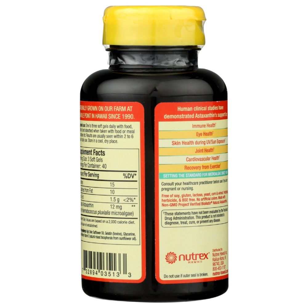 NUTREX: BioAstin Hawaiian Astaxanthin 4mg, 120 sg