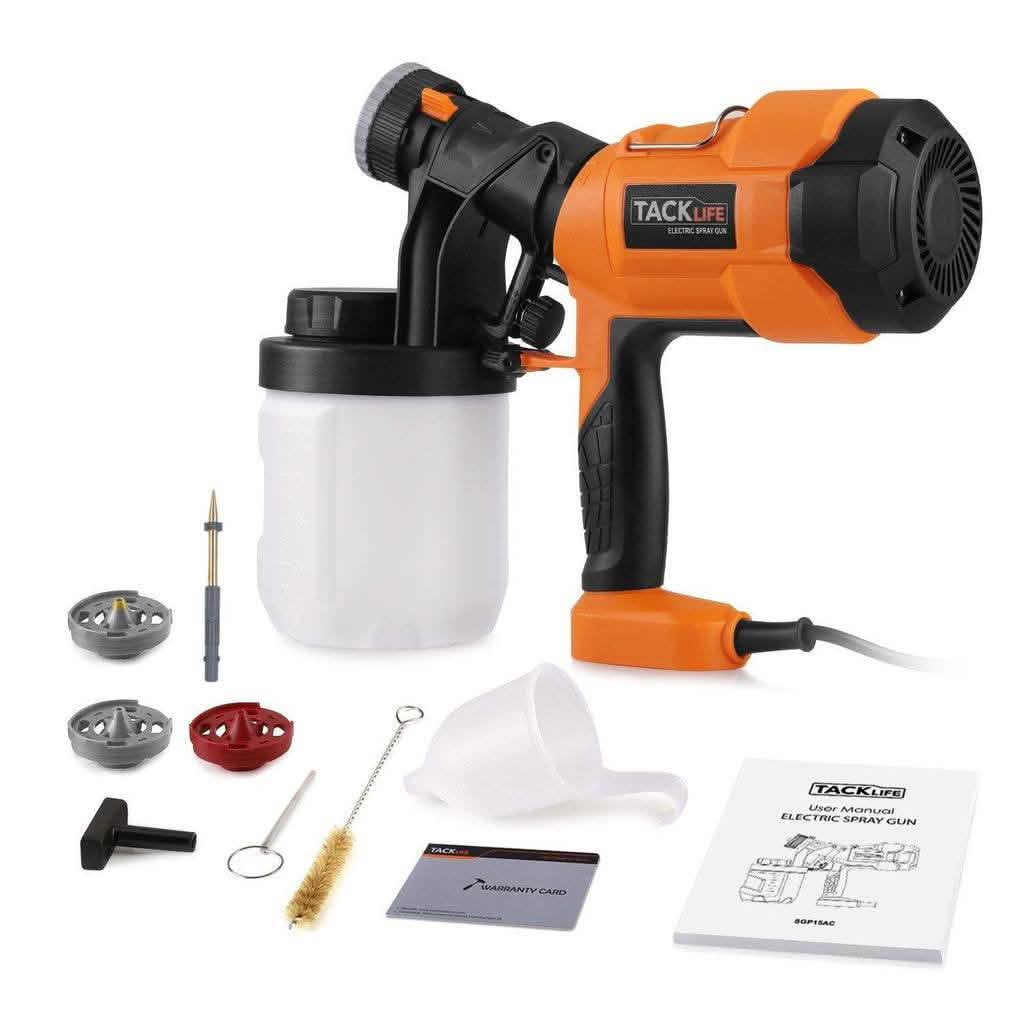 Pistolet à peinture TACKLIFE, pistolet à peinture électrique HVLP haute puissance pour la maison