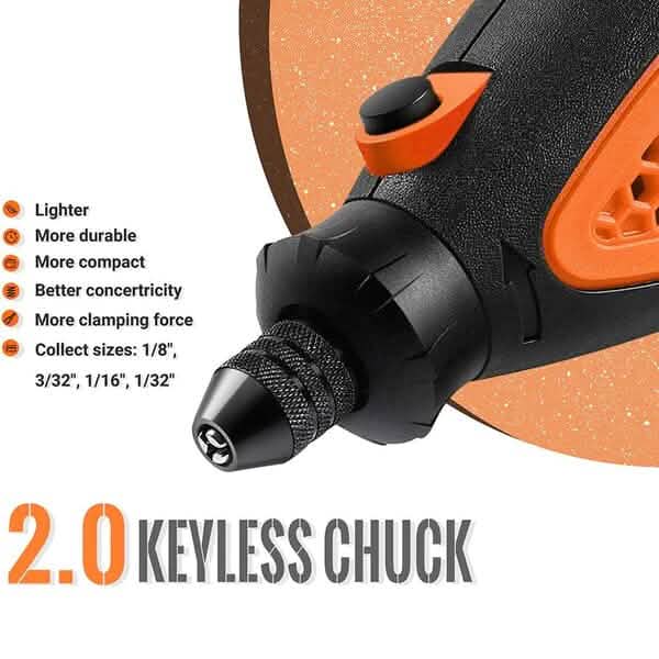 Outil rotatif Tacklife avec mandrin sans clé MultiPro amélioré RTD35ACL