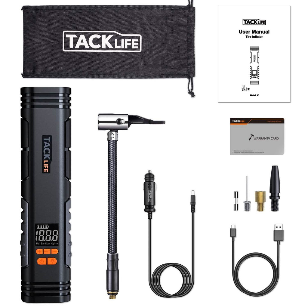 Tacklife X1 充電式コードレスタイヤインフレーター