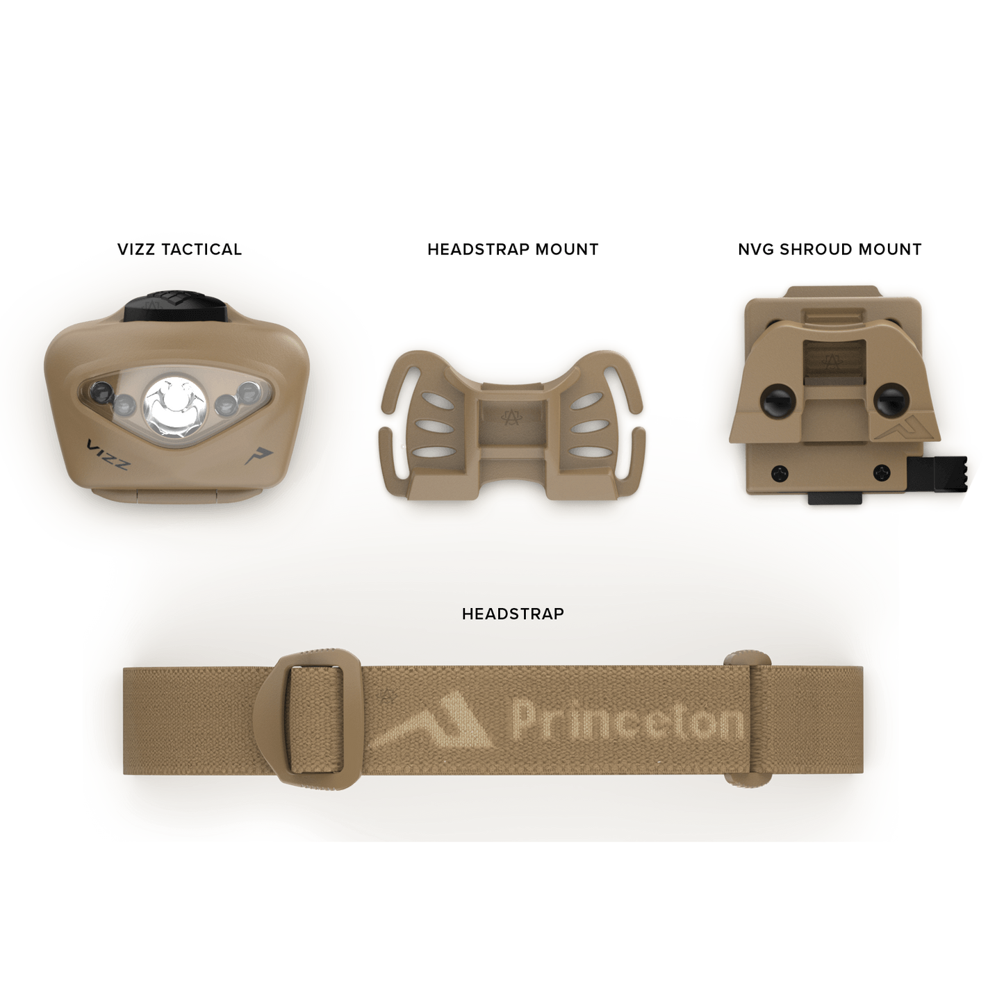 Princeton Tec Vizz Tactical MPLS - 550 Lumens Headlamp - Made in USA