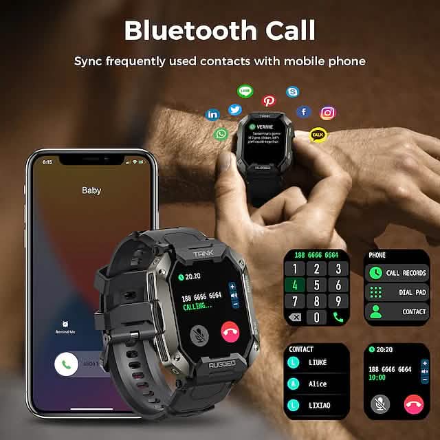TANK M1 PRO Montre intelligente Montre connectée de fitness de 1,72 pouce