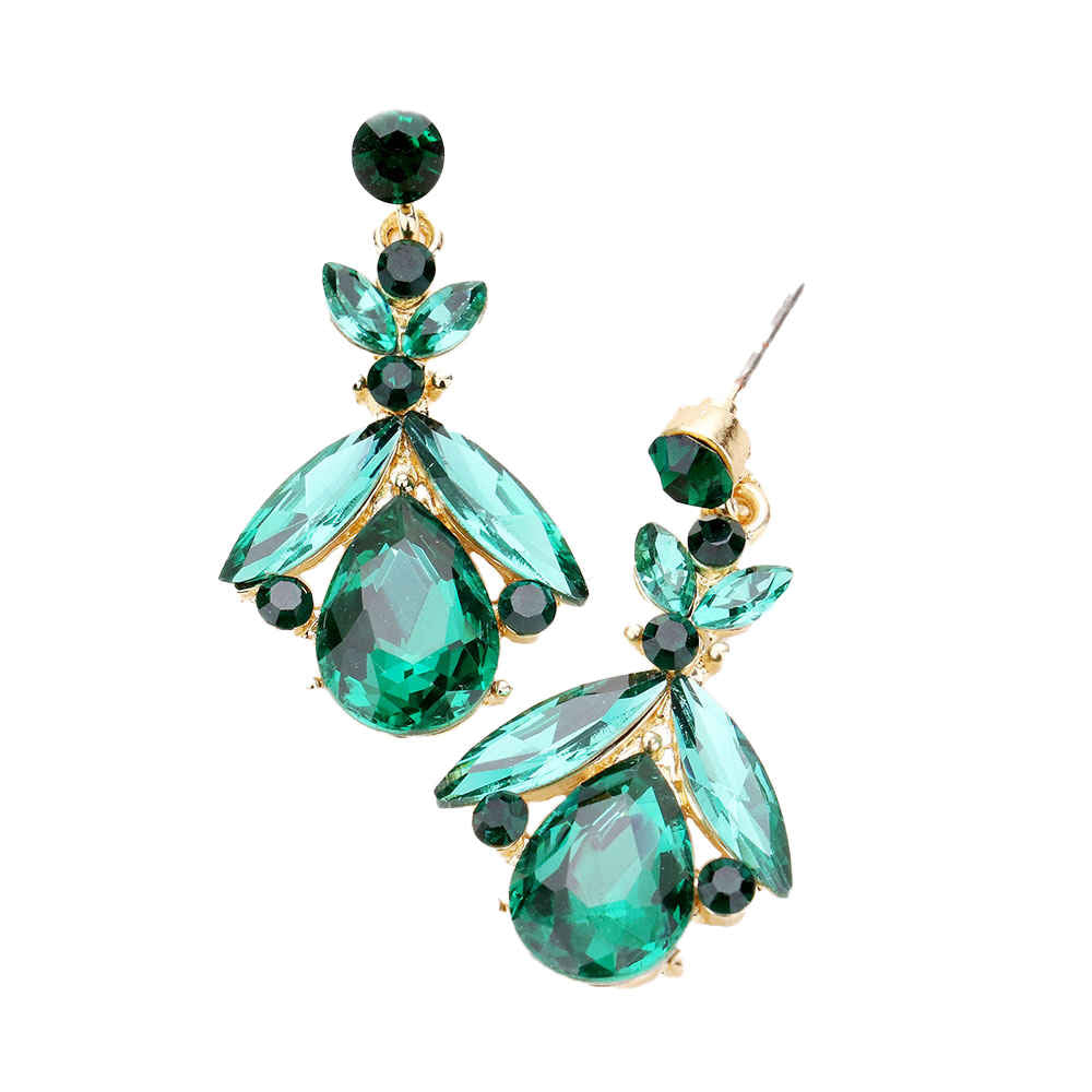 Teardrop Crystal Marquise Evening Earrings