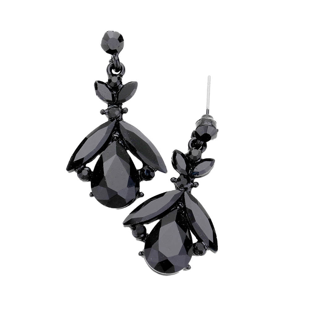 Teardrop Crystal Marquise Evening Earrings
