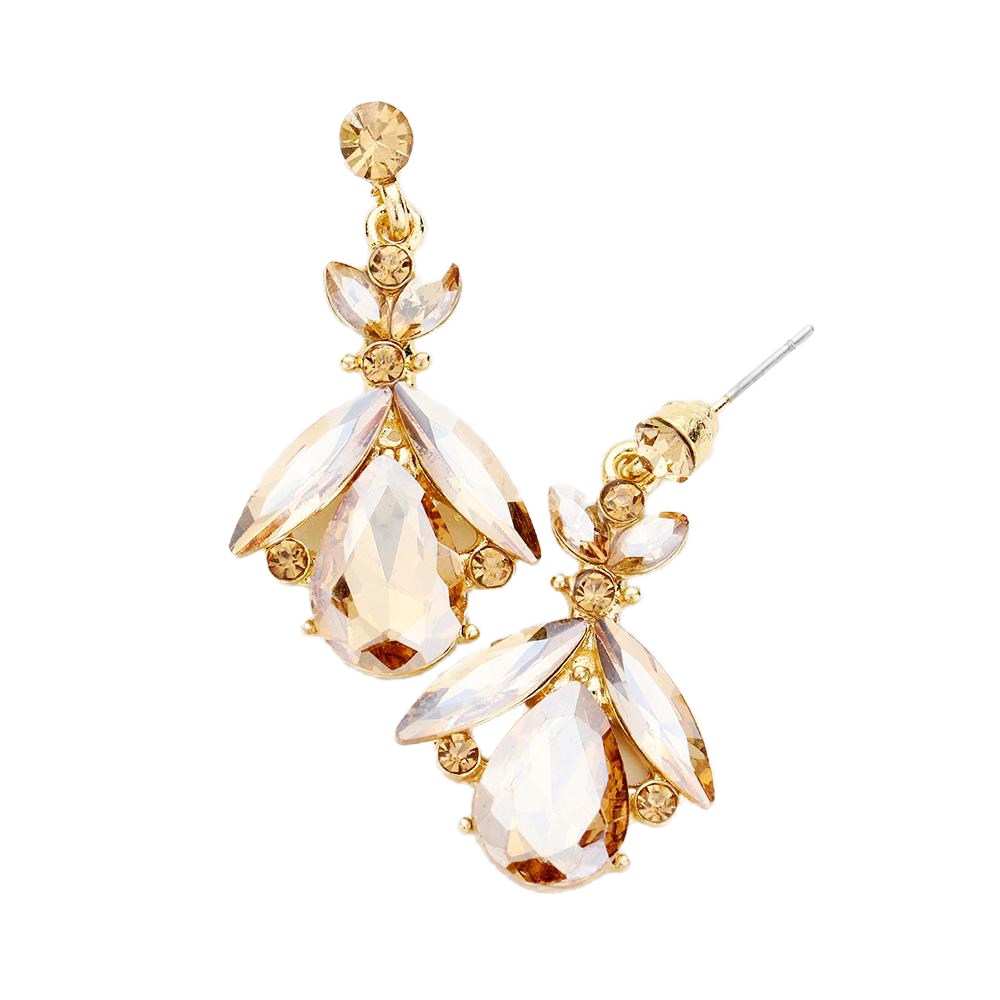 Teardrop Crystal Marquise Evening Earrings