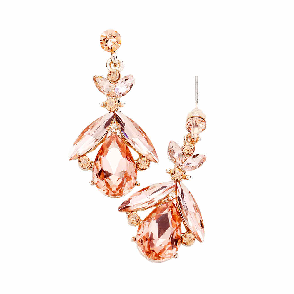 Teardrop Crystal Marquise Evening Earrings