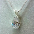 Teardrop Shaped Zirconia Pendant Copper Necklace