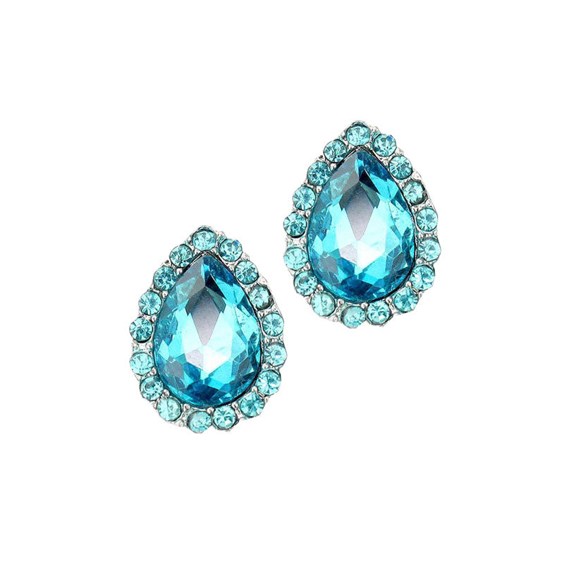 Women's Teardrop Stone Evening Stud Dangle Earrings