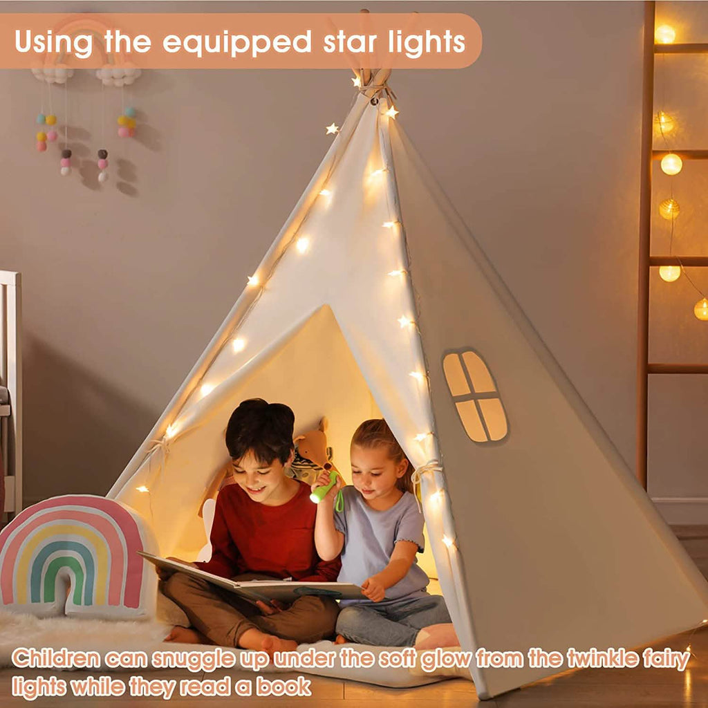 Teepee Tent for Kids - Play Tent Indoor Outdoor Cotton Canvas