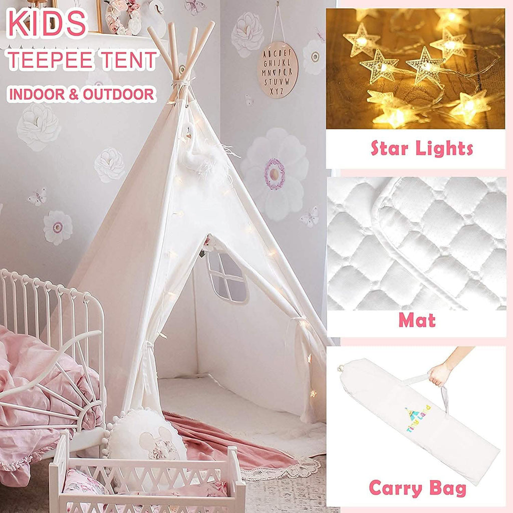 Teepee Tent for Kids - Play Tent Indoor Outdoor Cotton Canvas