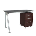 Tempered Glass Top Computer Desk with Storage