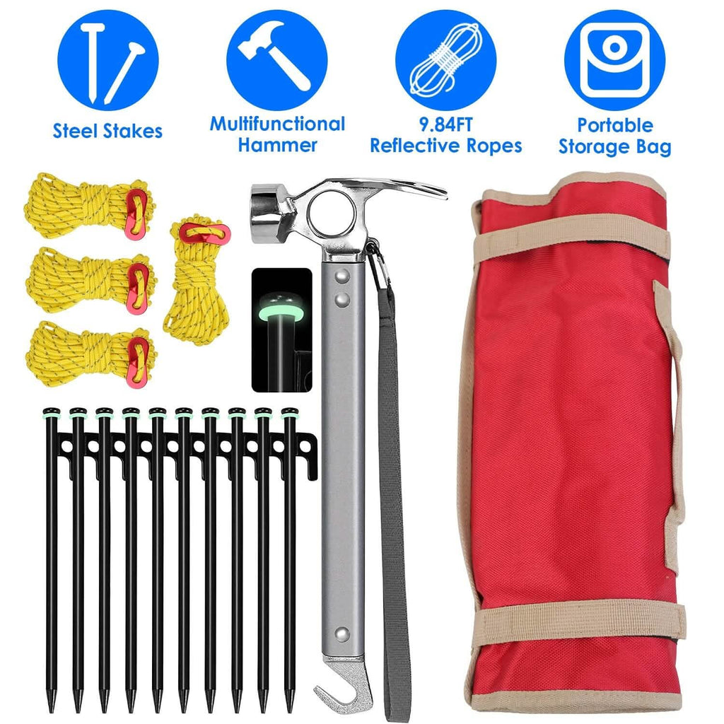 Kit marteau de camping et piquets de tente
