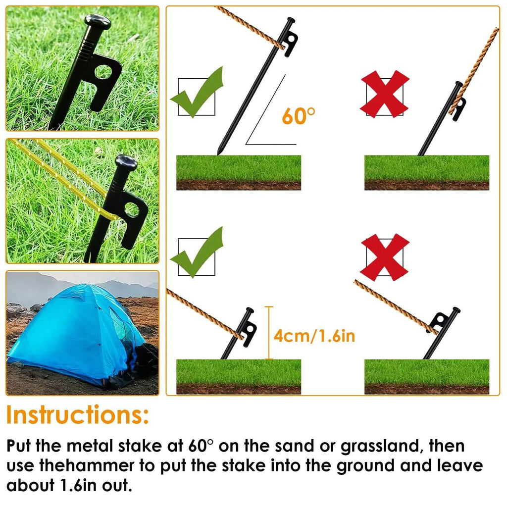 Kit marteau de camping et piquets de tente