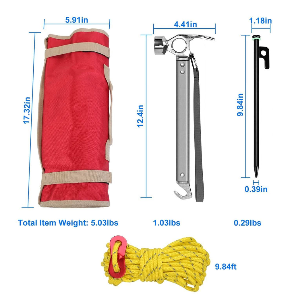Kit marteau de camping et piquets de tente
