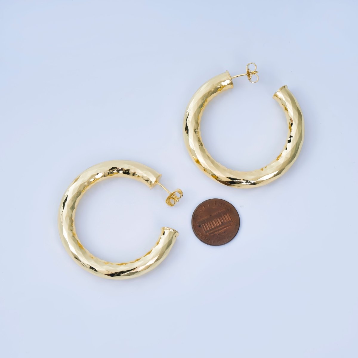 Thick Gold Hoop Earring, Chunky Gold Hoop, Medium Gold Hoop Earring, Open Hoop Earring, Tube Hoop Earring Lead, Nickel Free Q-004 Q-006 Q-008