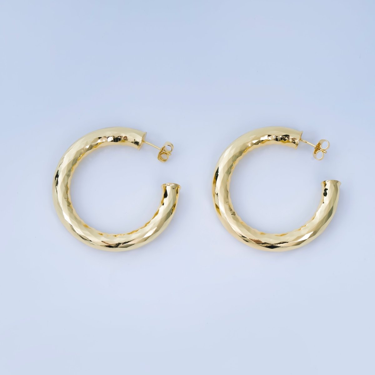 Thick Gold Hoop Earring, Chunky Gold Hoop, Medium Gold Hoop Earring, Open Hoop Earring, Tube Hoop Earring Lead, Nickel Free Q-004 Q-006 Q-008
