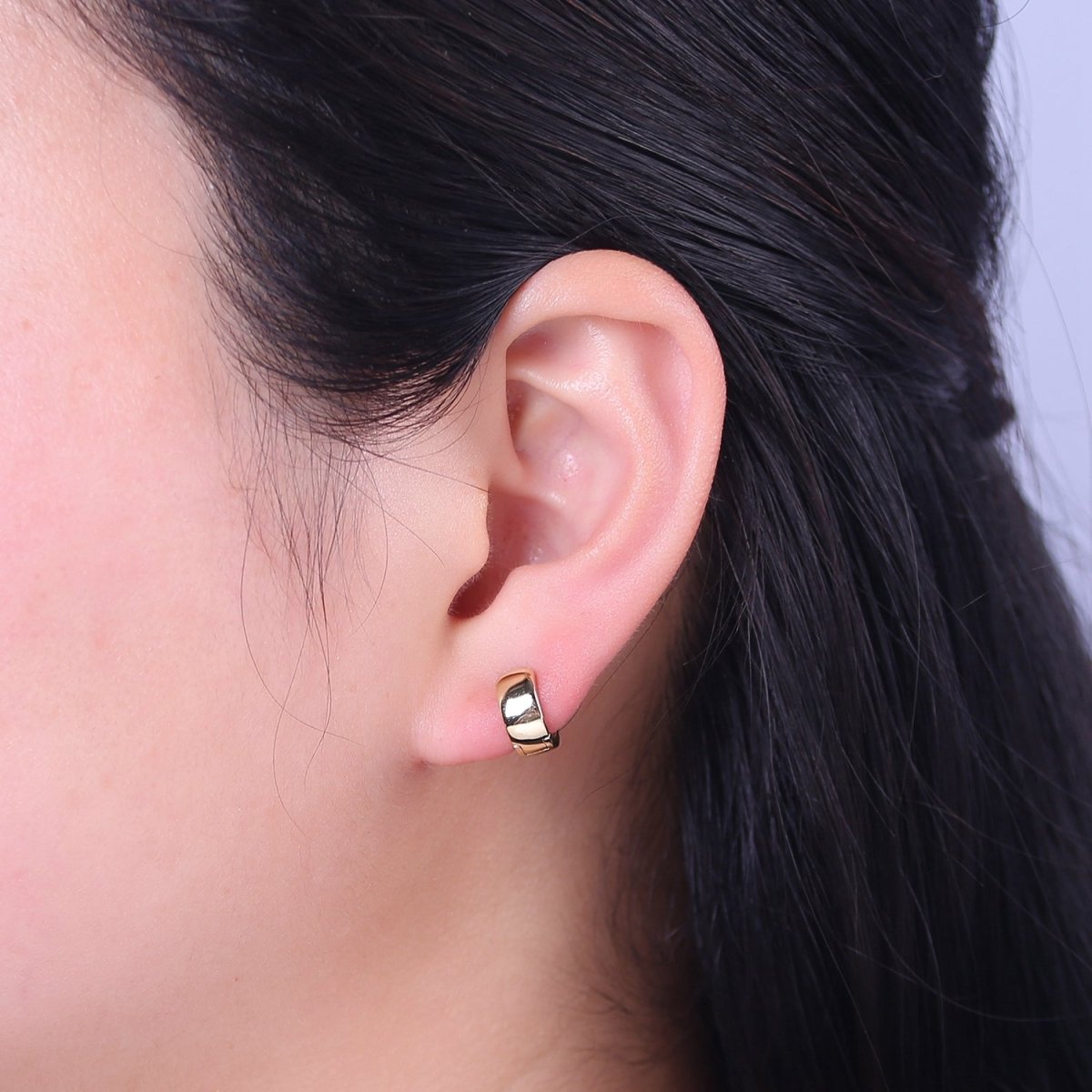 Thick Gold Huggie 10mm Earring 14k Gold Filled Classic Earring Jewelry V-142