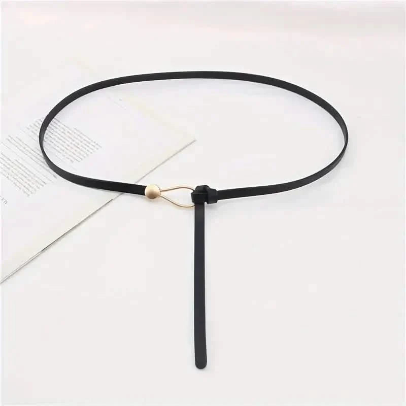 Thin Leather Belt Female Bow Leisure Belts