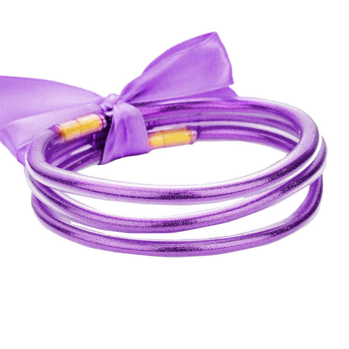 Three Pieces Glitter Jelly Tube Bangle Bracelets