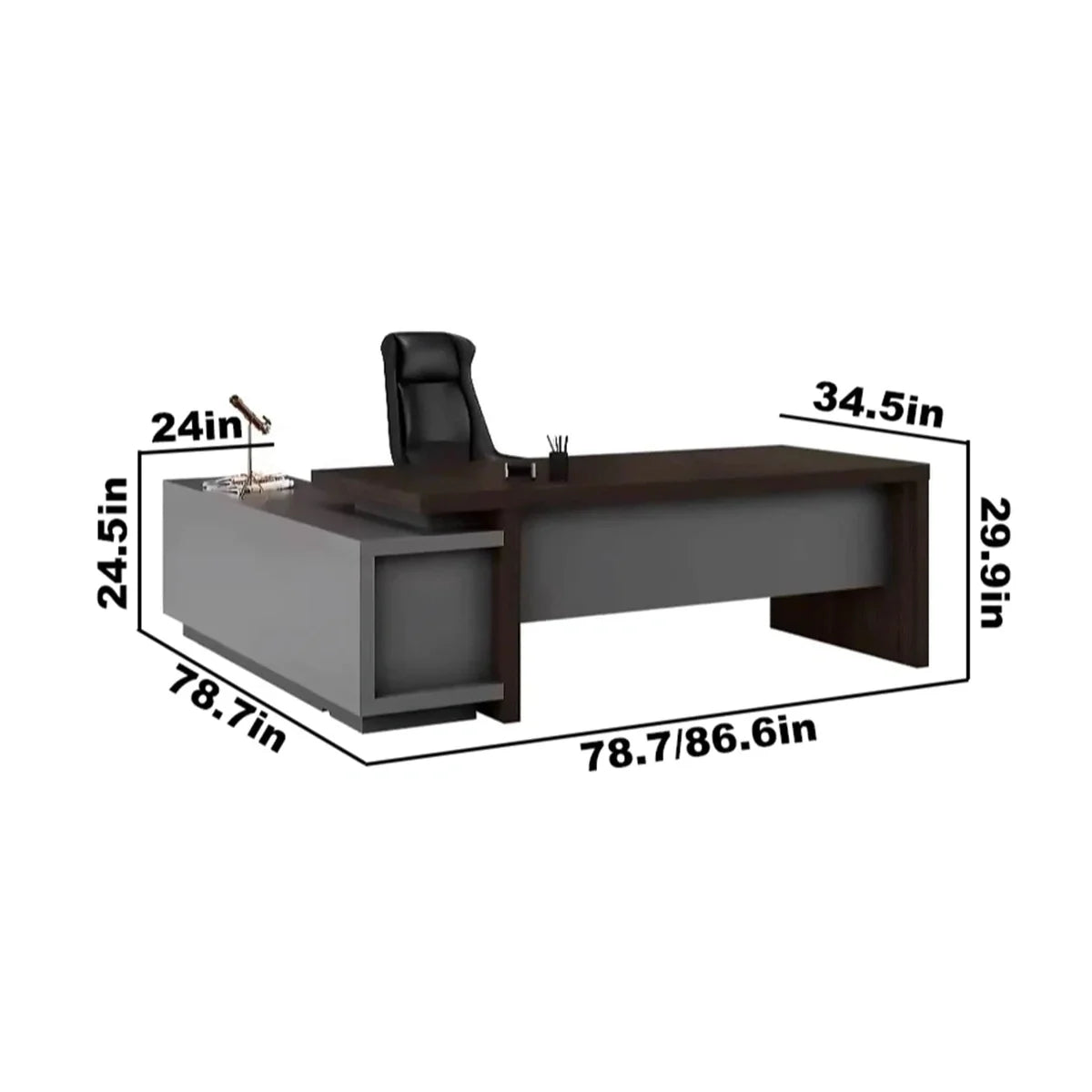 Elmore · Modern L-Shaped Executive Desk