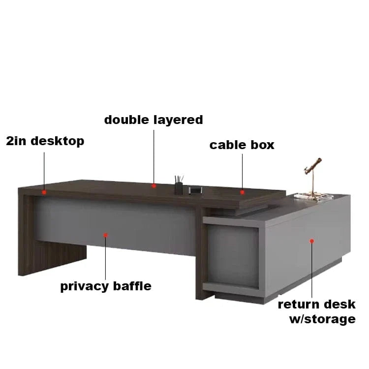 Elmore · Modern L-Shaped Executive Desk