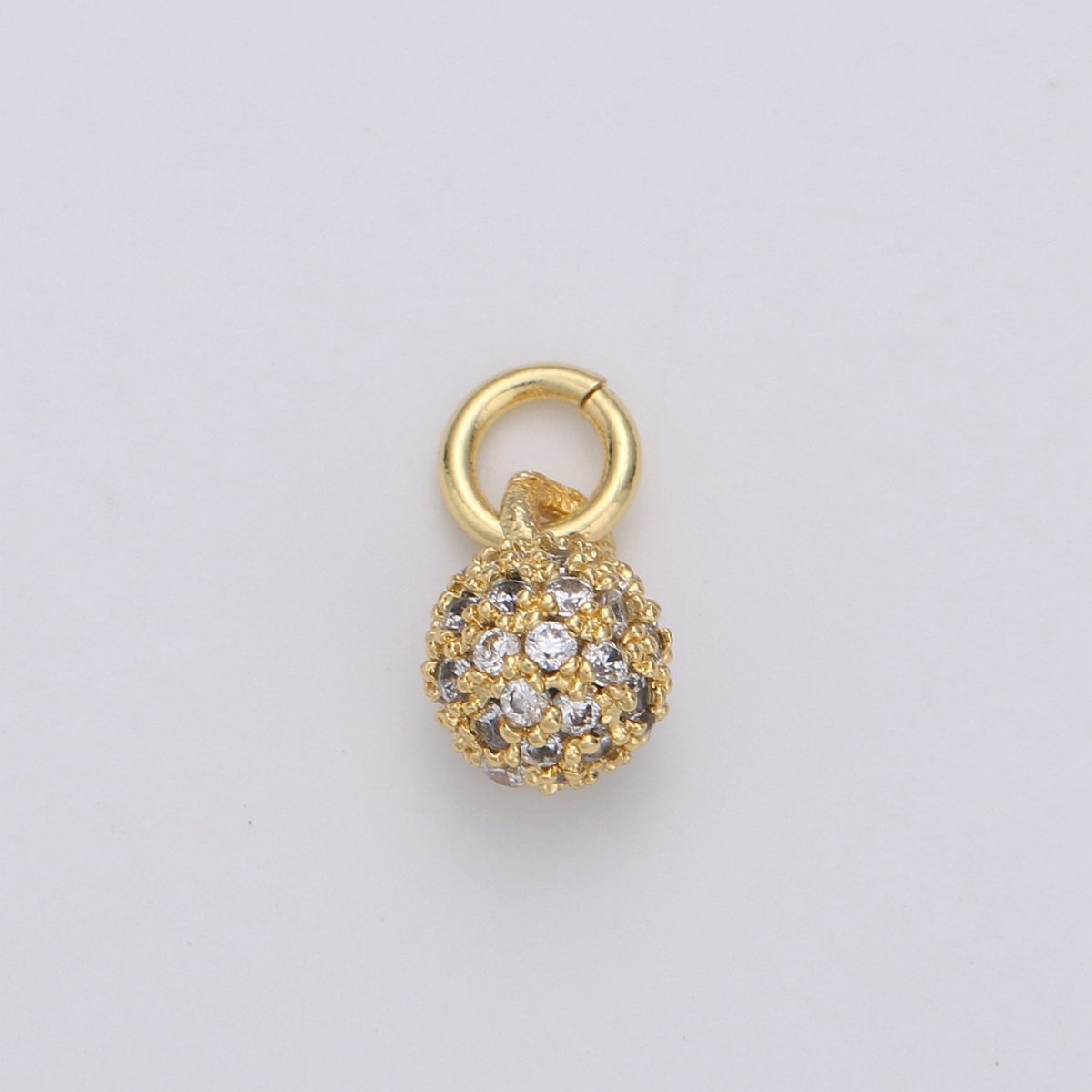 Tiny Ball Pendant Small Ball Charm for Handmade Jewelry Supplies 24k Gold Filled Charm Micro Pave Cubic Ball Charm Disco Ball, D-117