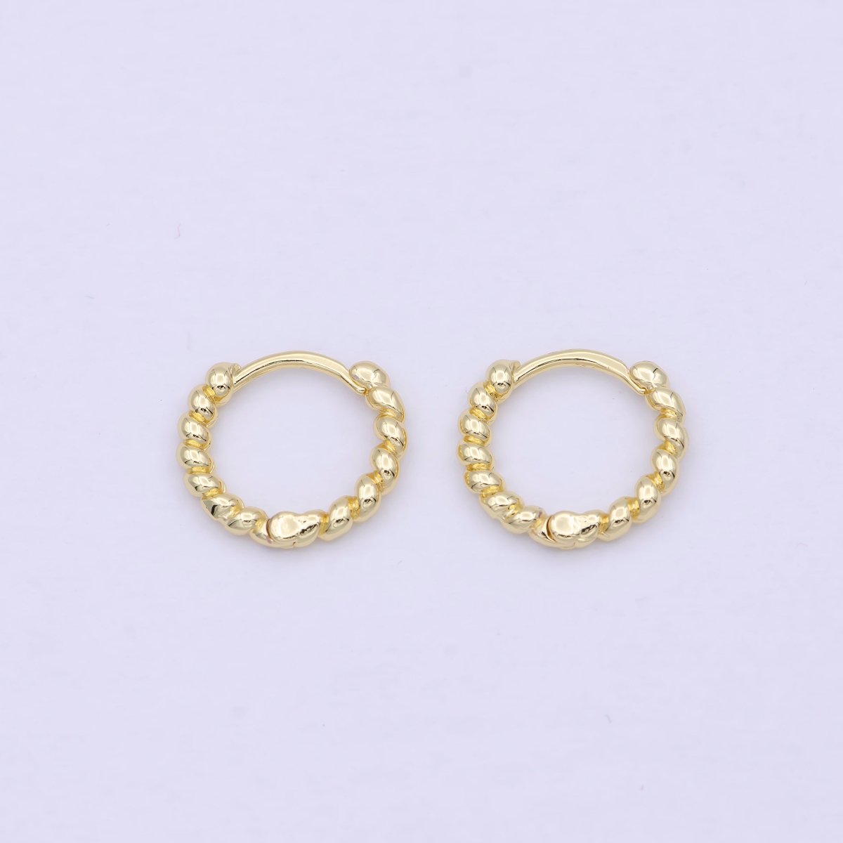 Tiny braided Hoop earrings - Twisted hoop earrings - Gold braided hoop earrings 14k Gold Fill earring P-254