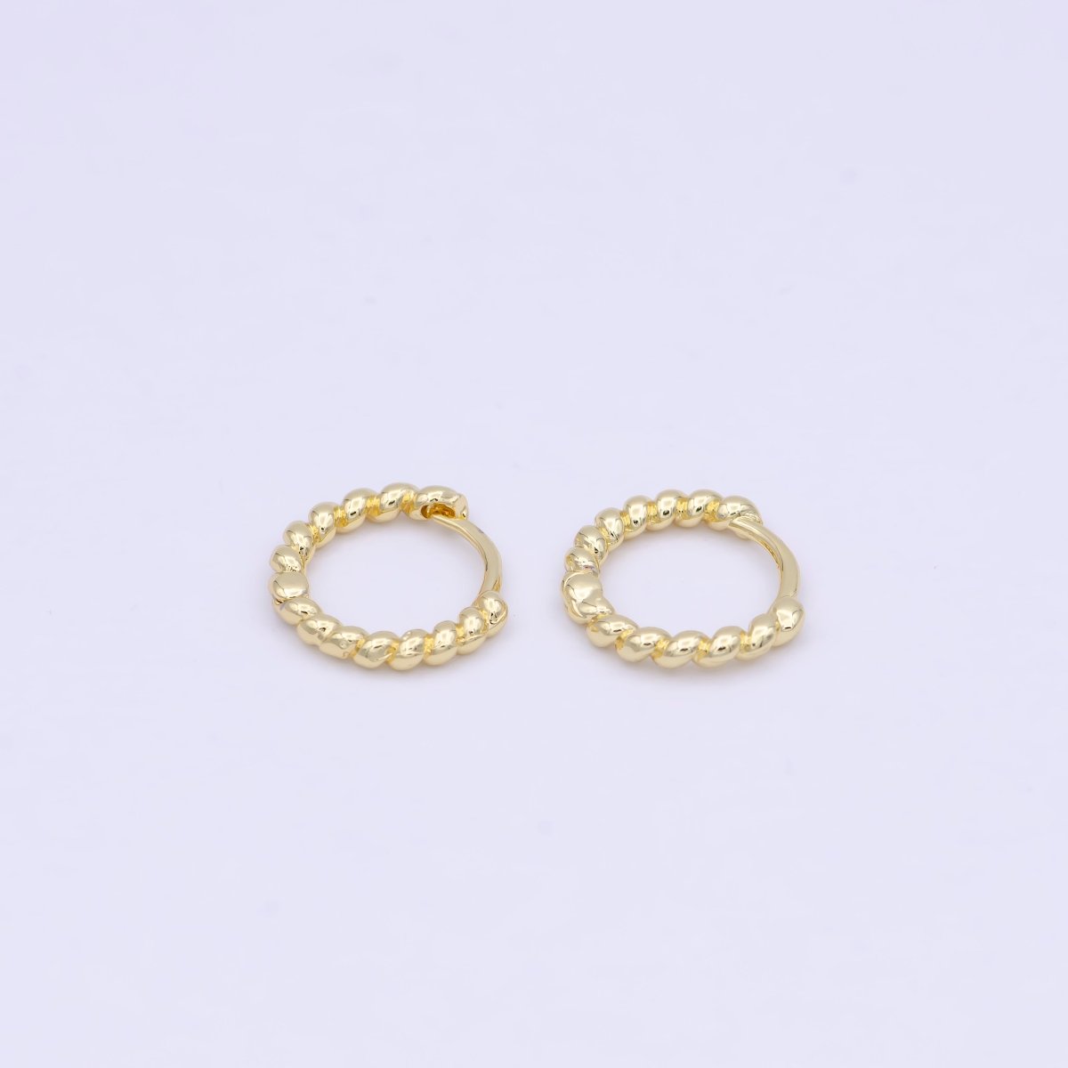 Tiny braided Hoop earrings - Twisted hoop earrings - Gold braided hoop earrings 14k Gold Fill earring P-254