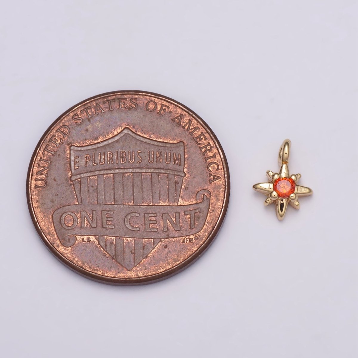 Tiny CZ 8 Point Star Cubic Zirconia Small Starburst North Star Pendant - 16K Gold Filled CZ Drop Charm Pendant, Celestial Jewelry, Pointed Star N-165 - N-169