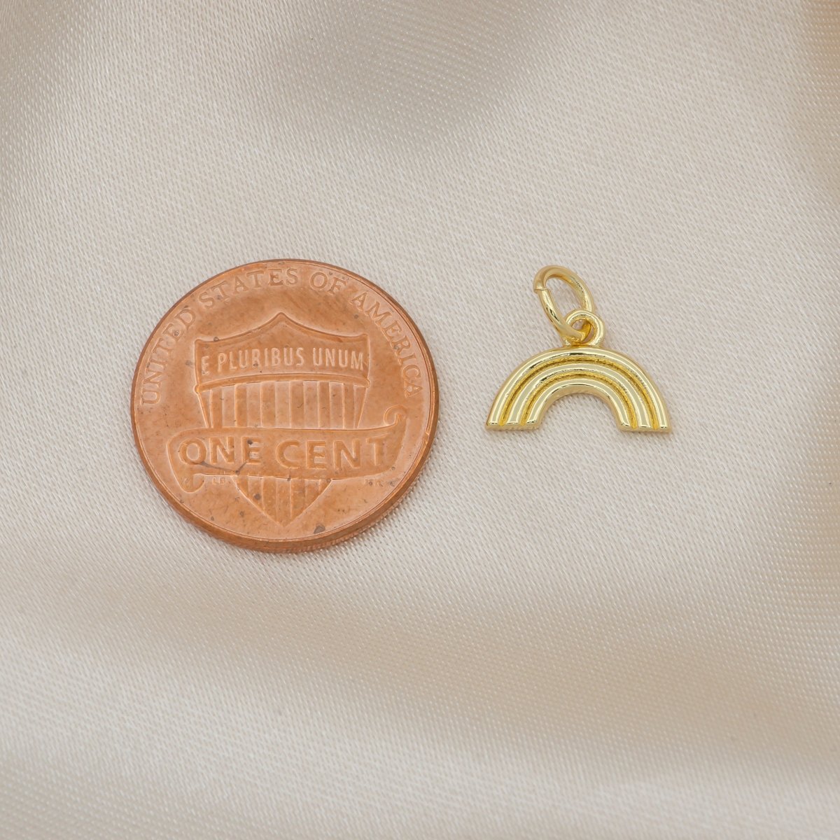 Tiny Rainbow charm, gold pendant charm, Mini charms 14K Gold Filled for bracelet earring necklace supply AC-1444