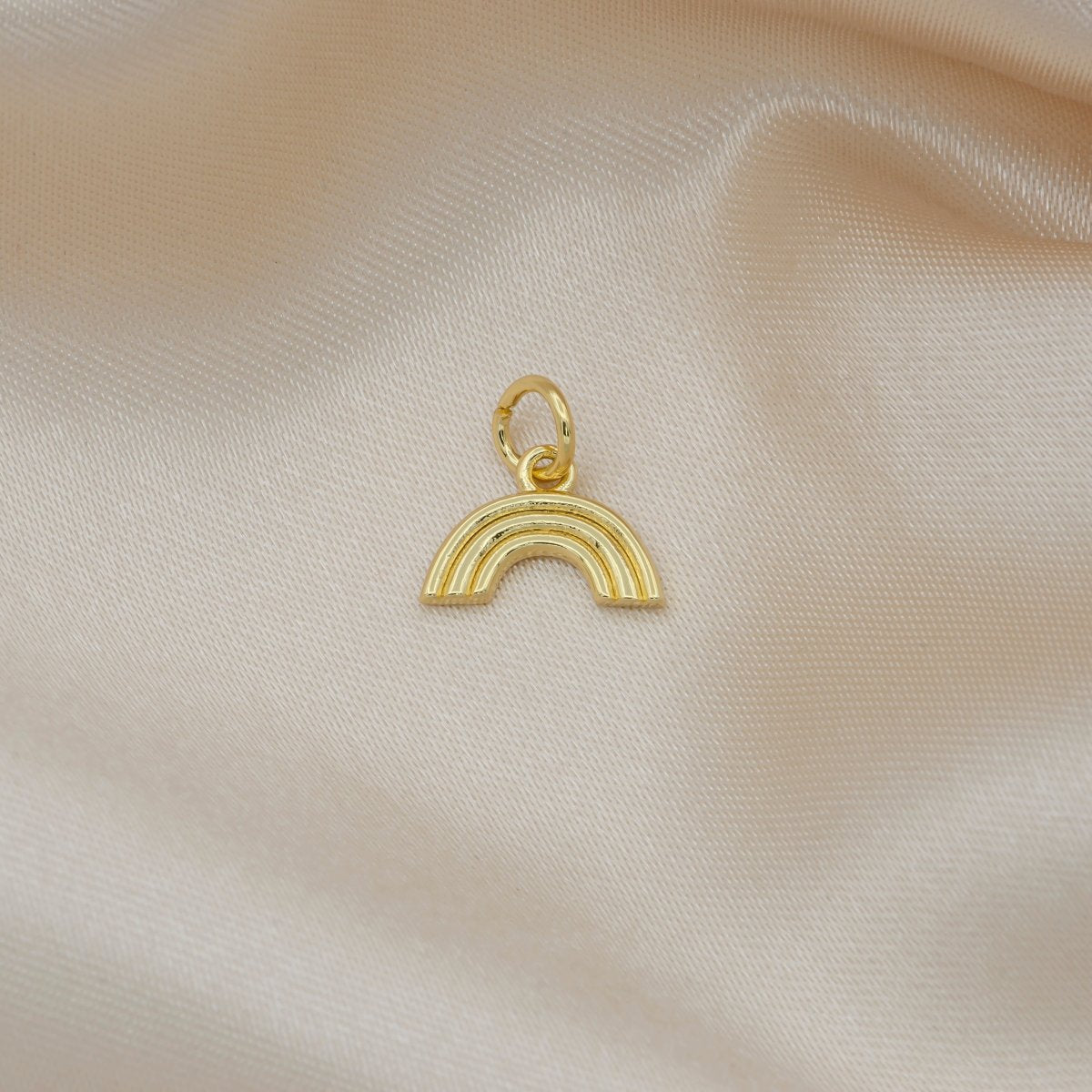 Tiny Rainbow charm, gold pendant charm, Mini charms 14K Gold Filled for bracelet earring necklace supply AC-1444
